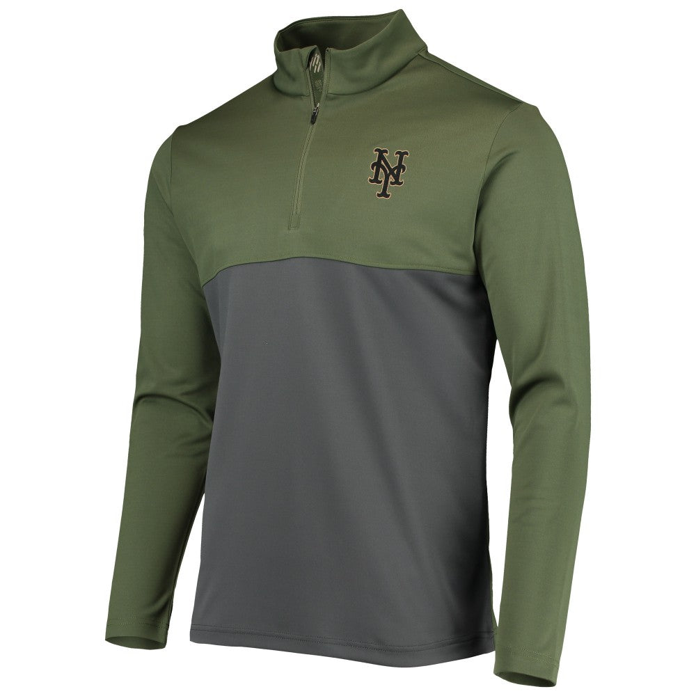 New York Mets Levelwear Delta Pursue Quarter-Zip Jacket - Olive Jackets