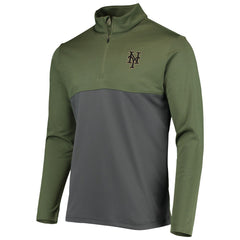 New York Mets Levelwear Delta Pursue Quarter-Zip Jacket - Olive Jackets