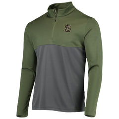 St. Louis Cardinals Levelwear Delta Pursue Quarter-Zip Jacket - Olive Jackets