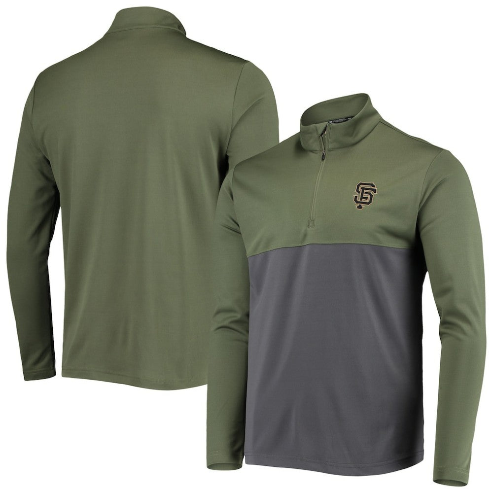 San Francisco Giants Levelwear Delta Pursue Quarter-Zip Jacket - Olive Jackets