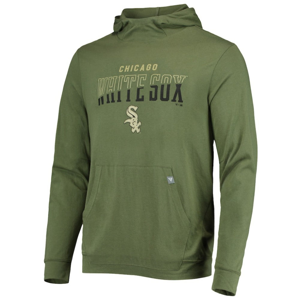 Chicago White Sox Levelwear Delta Thrive Tri-Blend Pullover Hoodie - Olive Hoodies