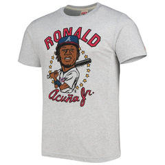 Ronald Acuna Jr. Atlanta Braves Homage Caricature Tri-Blend T-Shirt - White T-shirts