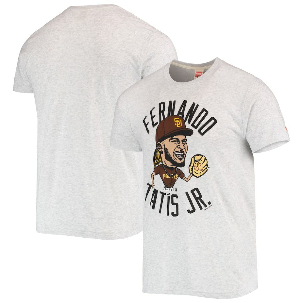 Fernando Tatis Jr. San Diego Padres Homage Caricature Tri-Blend T-Shirt - White T-shirts