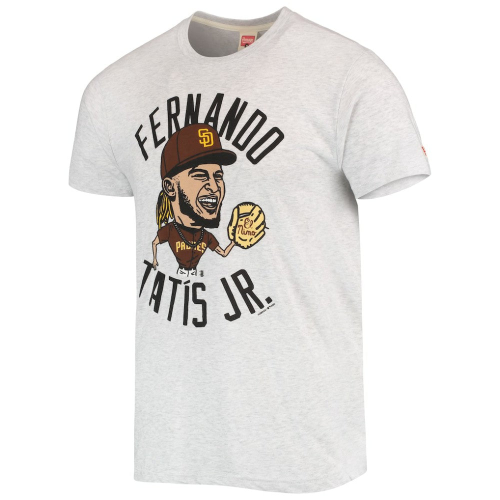 Fernando Tatis Jr. San Diego Padres Homage Caricature Tri-Blend T-Shirt - White T-shirts