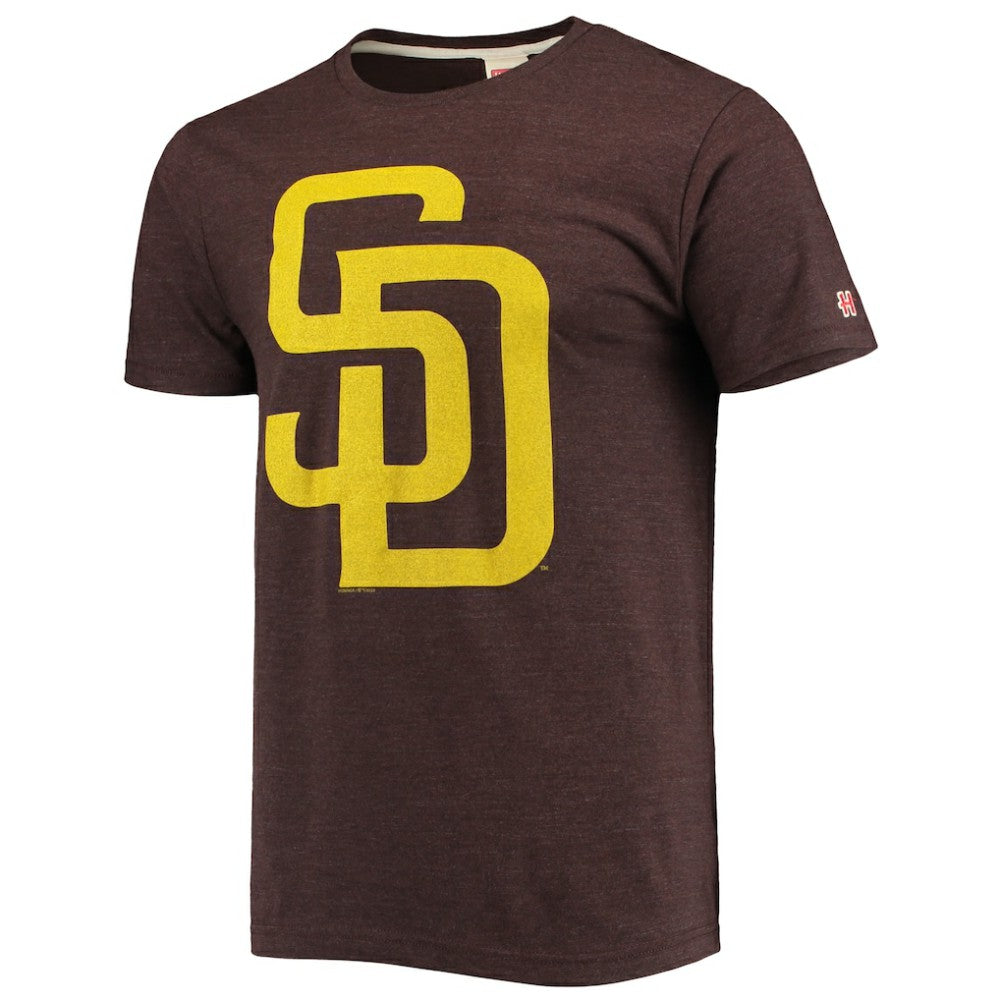 San Diego Padres Homage Hand Drawn Logo Tri-Blend T-Shirt - Brown T-shirts