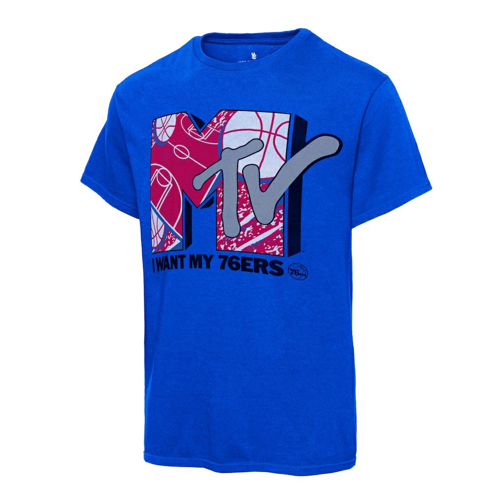 Philadelphia 76ers Junk Food NBA x MTV I Want My T-Shirt Royal