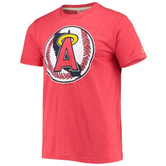 Los Angeles Angels Homage Hand-Drawn Logo Tri-Blend T-Shirt - Red T-shirts