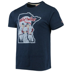 Minnesota Twins Homage Hand-Drawn Logo Tri-Blend T-Shirt - Navy T-shirts