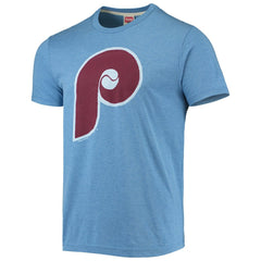 Philadelphia Phillies Homage Hand-Drawn Logo Tri-Blend T-Shirt - Light Blue T-shirts