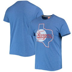 Texas Rangers Homage Hand-Drawn Logo Tri-Blend T-Shirt - Royal T-shirts