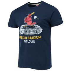St. Louis Cardinals Homage Busch Stadium Tri-Blend T-Shirt - Navy T-shirts