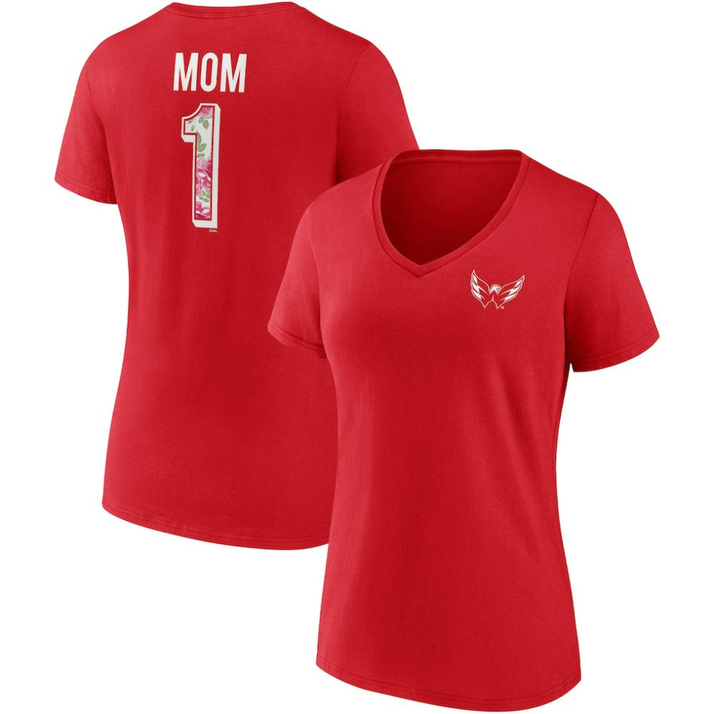 NHL Washington Capitals Fanatics Women's Team Mother's Day V-Neck T-Shirt - Red
