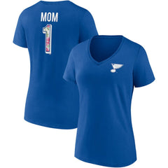 NHL St. Louis Blues Fanatics Women's Team Mother's Day V-Neck T-Shirt - Blue