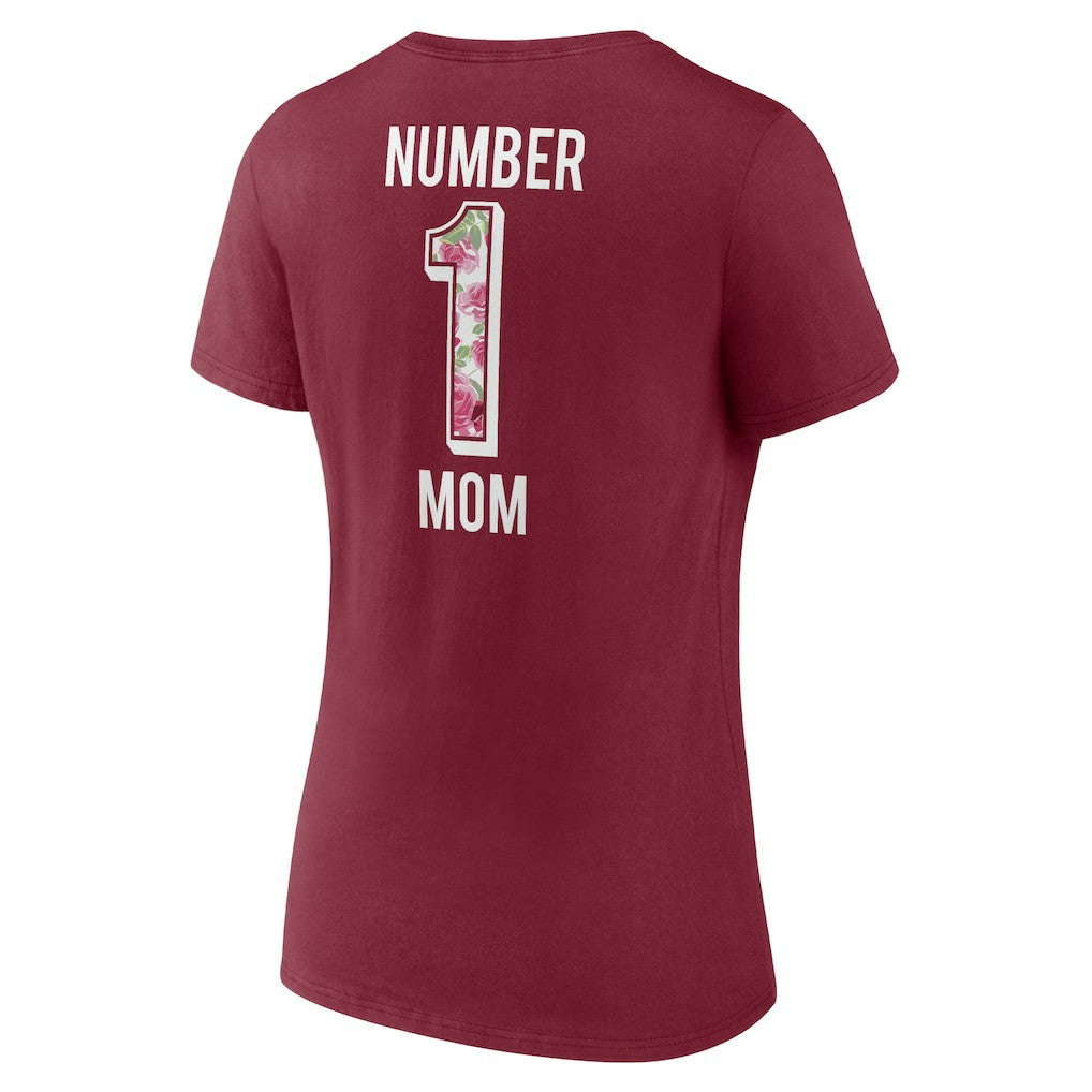 Washington Commanders Women's Team Mother's Day V-Neck T-Shirt Burgundy