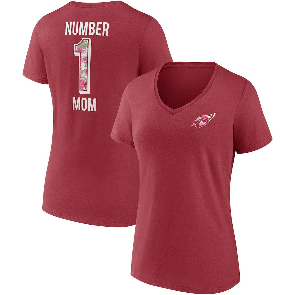 Arizona Cardinals Women's Team Mother's Day V-Neck T-Shirt Cardinal
