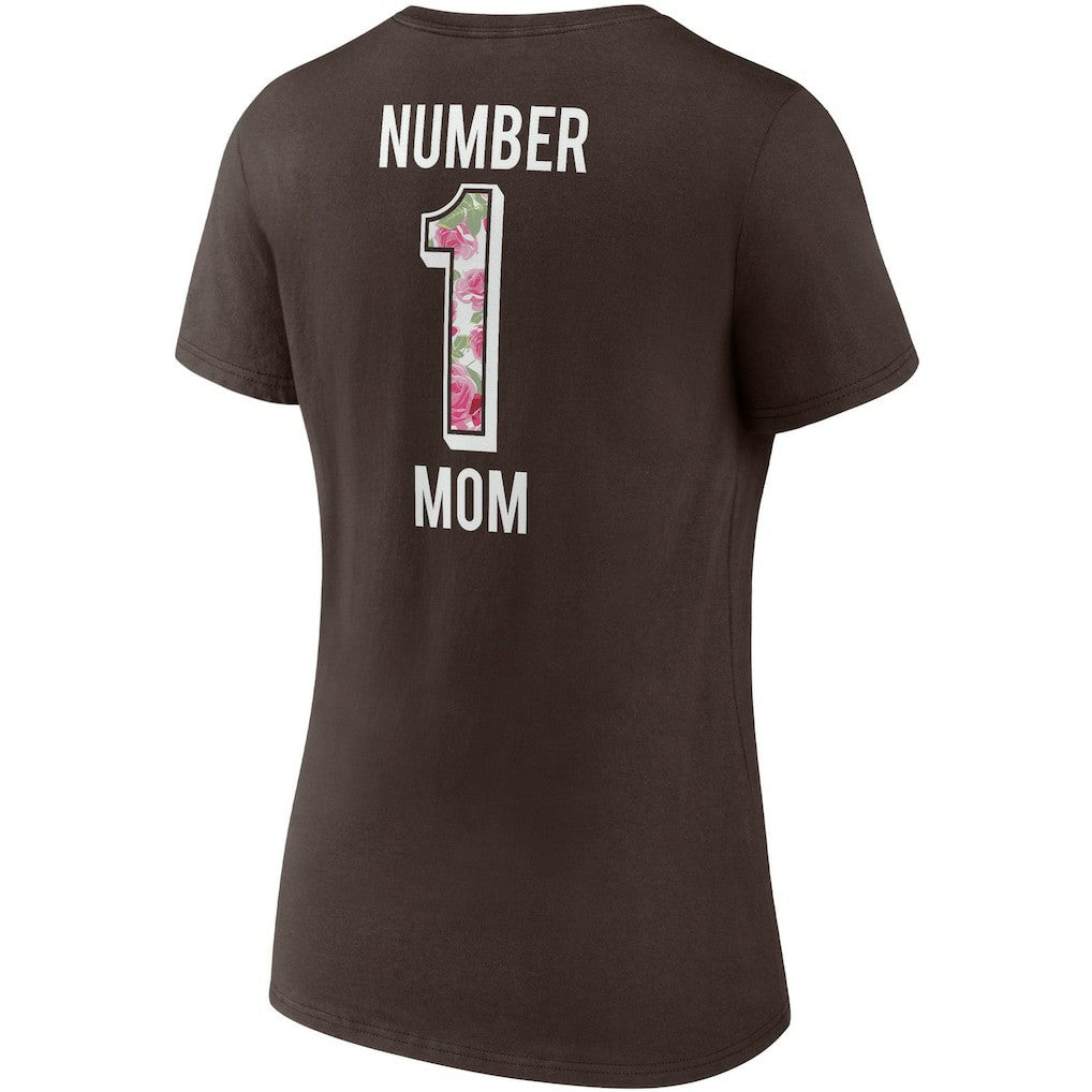 Cleveland Browns Women's Team Mother's Day V-Neck T-Shirt Brown