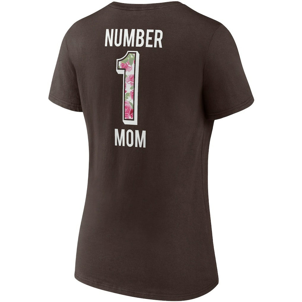 Cleveland Browns Women's Team Mother's Day V-Neck T-Shirt Brown