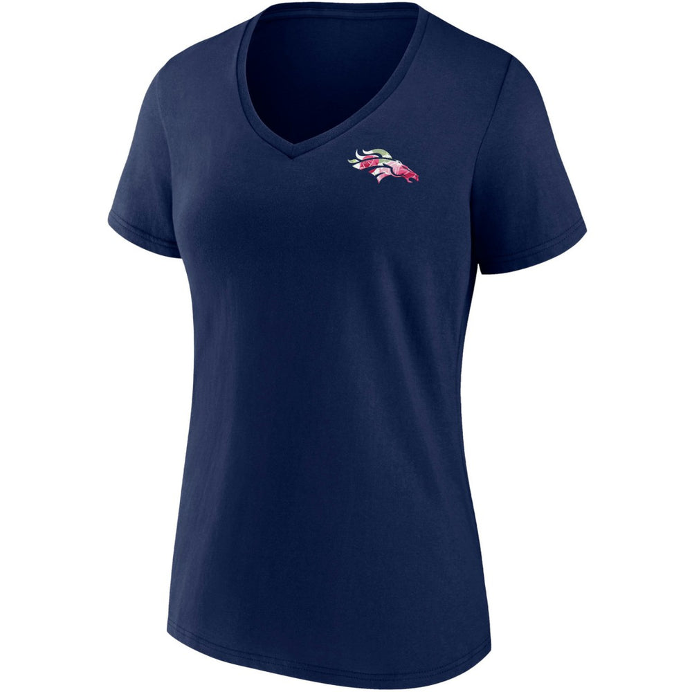 Denver Broncos Women's Team Mother's Day V-Neck T-Shirt Navy
