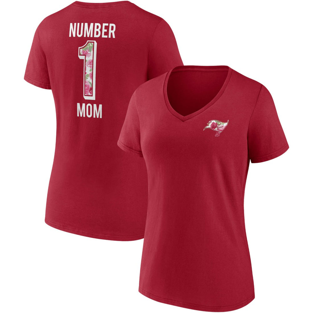 Tampa Bay Buccaneers Women's Team Mother's Day V-Neck T-Shirt Red
