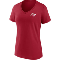 Tampa Bay Buccaneers Women's Team Mother's Day V-Neck T-Shirt Red