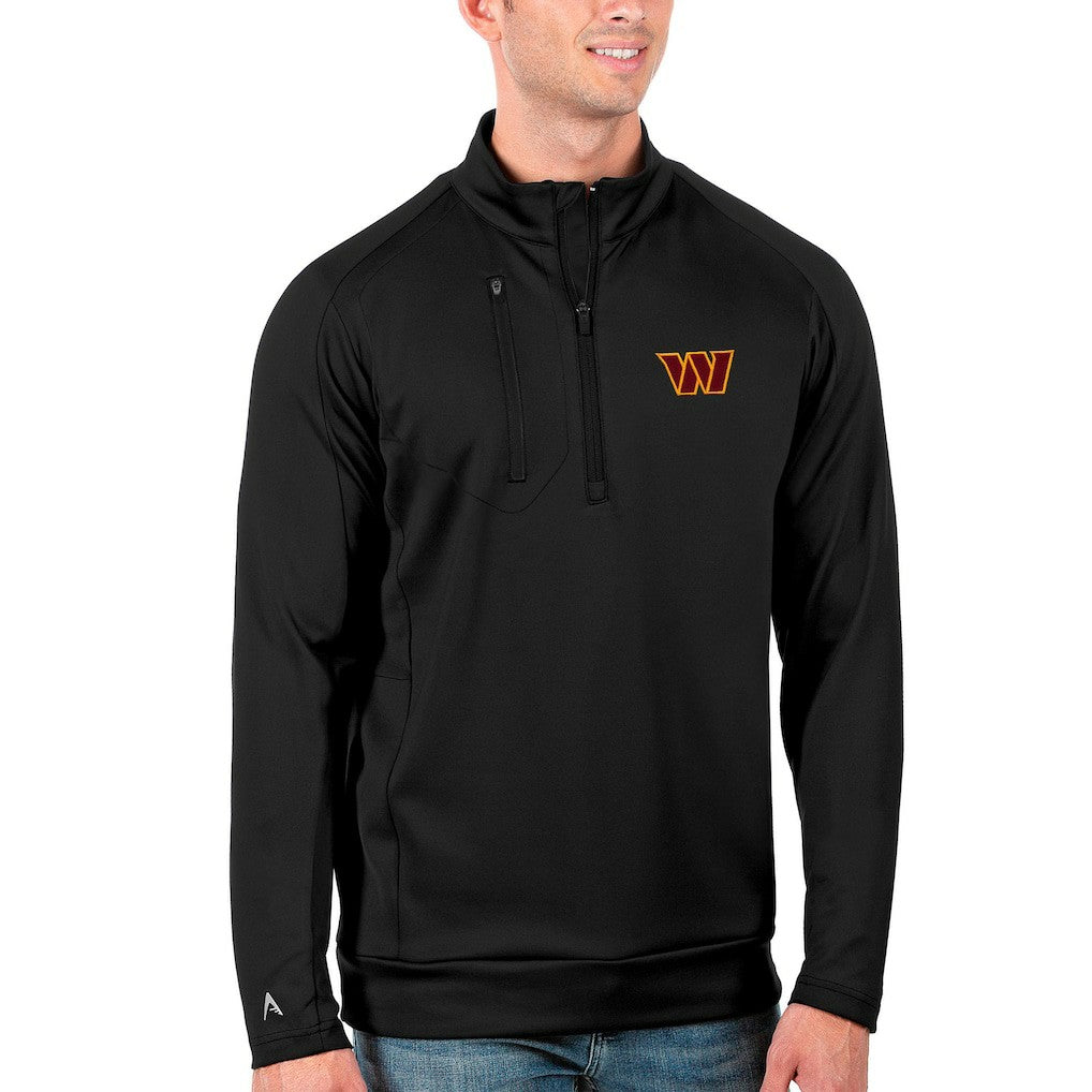Washington Commanders Antigua Generation Quarter-Zip Pullover Top Black