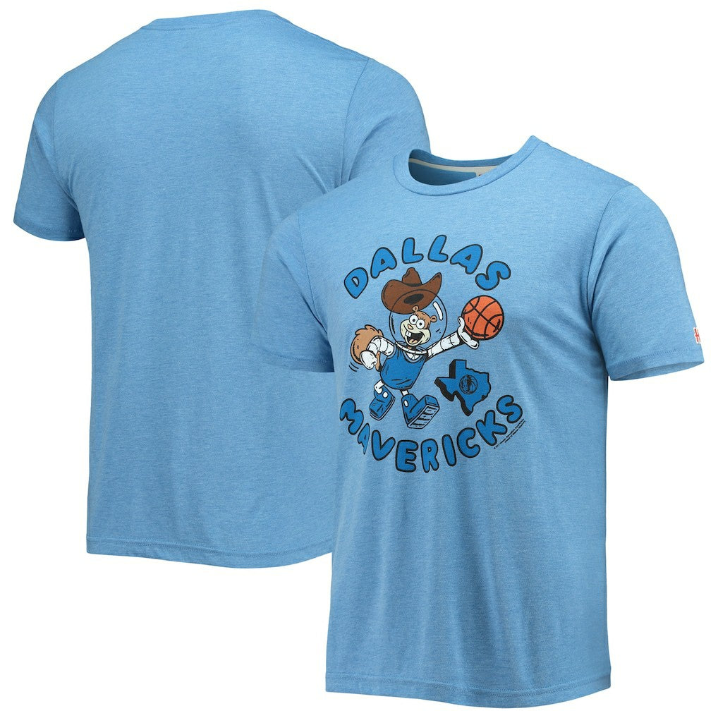 Dallas Mavericks Homage NBA x Spongebob Collab Tri-Blend T-Shirt Light Blue
