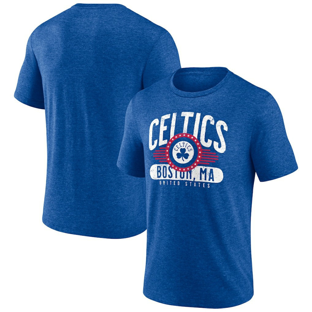 Boston Celtics Badge of Honor Tri-Blend T-Shirt Royal