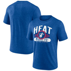 Miami Heat Badge of Honor Tri-Blend T-Shirt Royal