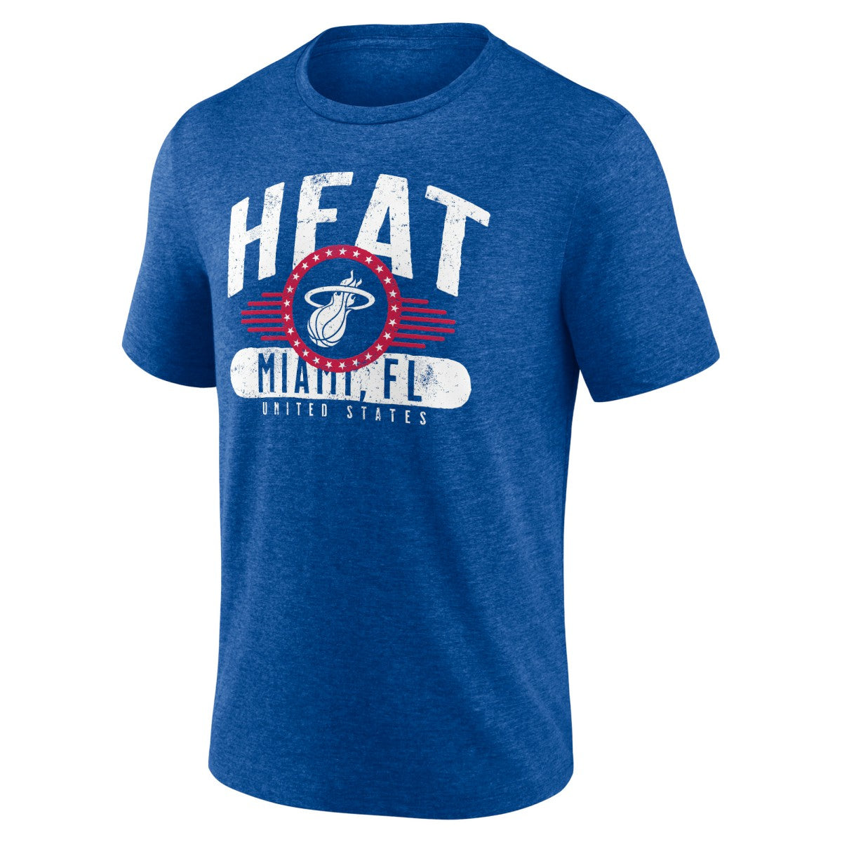 Miami Heat Badge of Honor Tri-Blend T-Shirt Royal