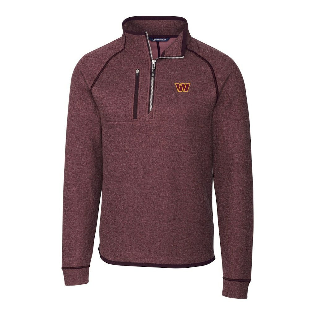 Washington Commanders Cutter & Buck Mainsail Half-Zip Pullover Jacket Burgundy