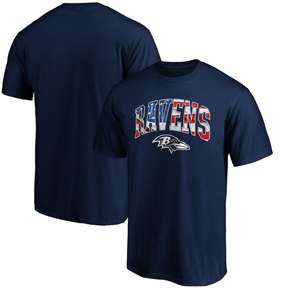 Baltimore Ravens Banner Wave Logo T-Shirt Navy