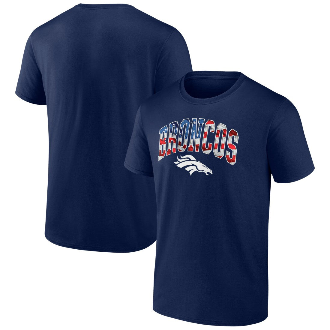 Denver Broncos Banner Wave Logo T-Shirt Navy