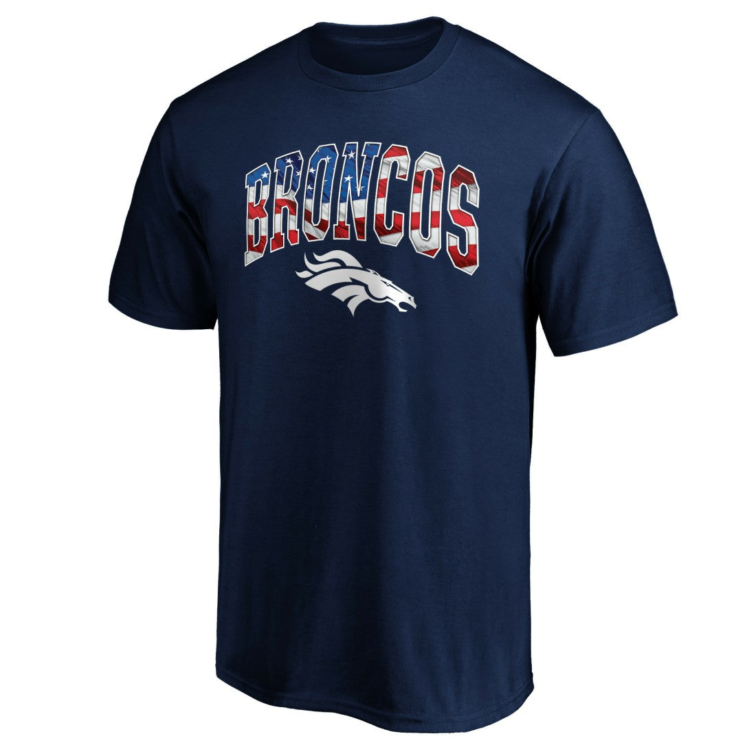 Denver Broncos Banner Wave Logo T-Shirt Navy