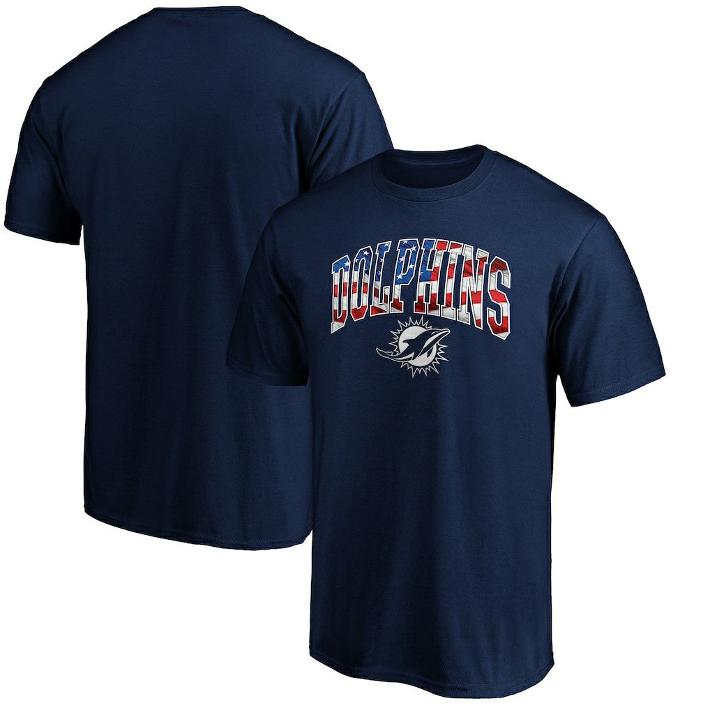 Miami Dolphins Banner Wave Logo T-Shirt Navy