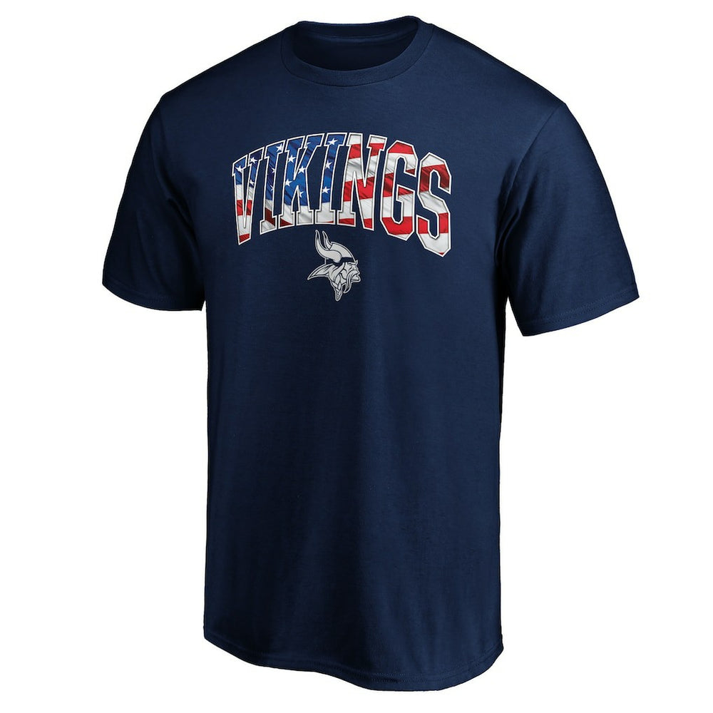 Minnesota Vikings Banner Wave Logo T-Shirt Navy