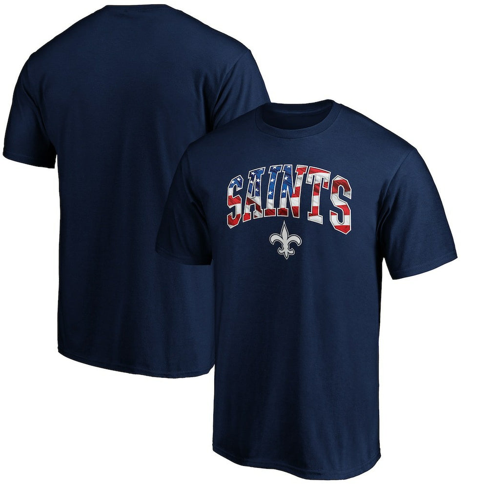 New Orleans Saints Banner Wave Logo T-Shirt Navy