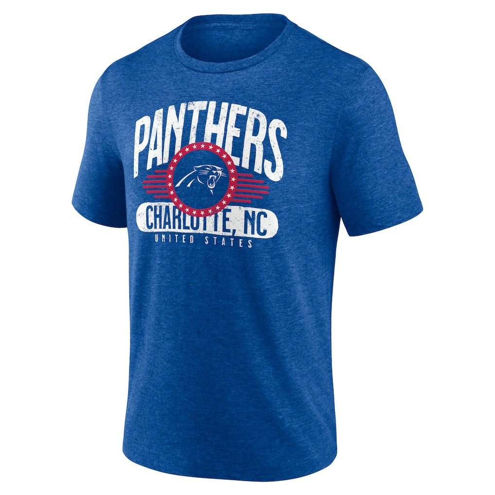 Carolina Panthers Badge of Honor Tri-Blend T-Shirt Royal