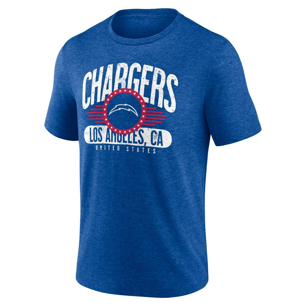 Los Angeles Chargers Badge of Honor Tri-Blend T-Shirt Royal