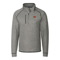 Washington Commanders Cutter & Buck Big & Tall Mainsail Half-Zip Pullover Jacket Heathered Gray