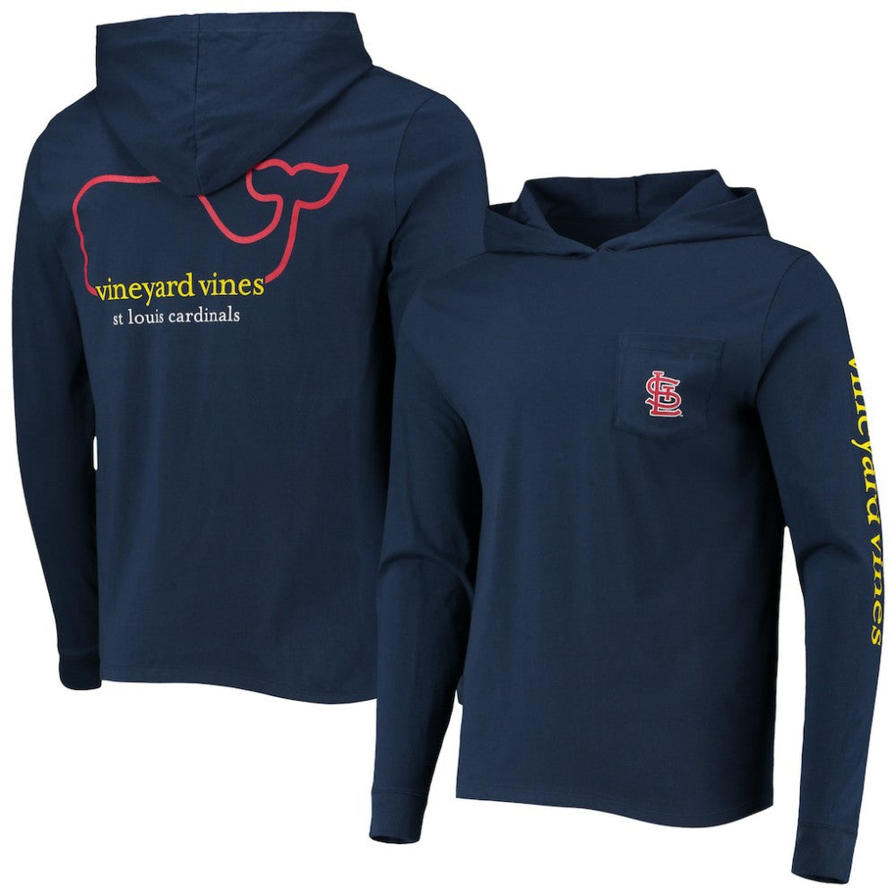 St. Louis Cardinals Vineyard Vines Long Sleeve Hoodie T-Shirt - Navy Hoodies