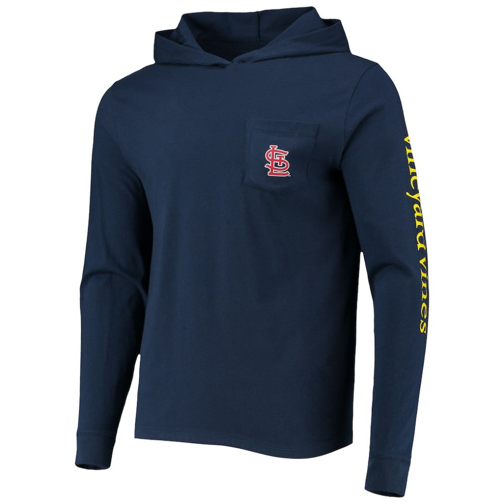 St. Louis Cardinals Vineyard Vines Long Sleeve Hoodie T-Shirt - Navy Hoodies