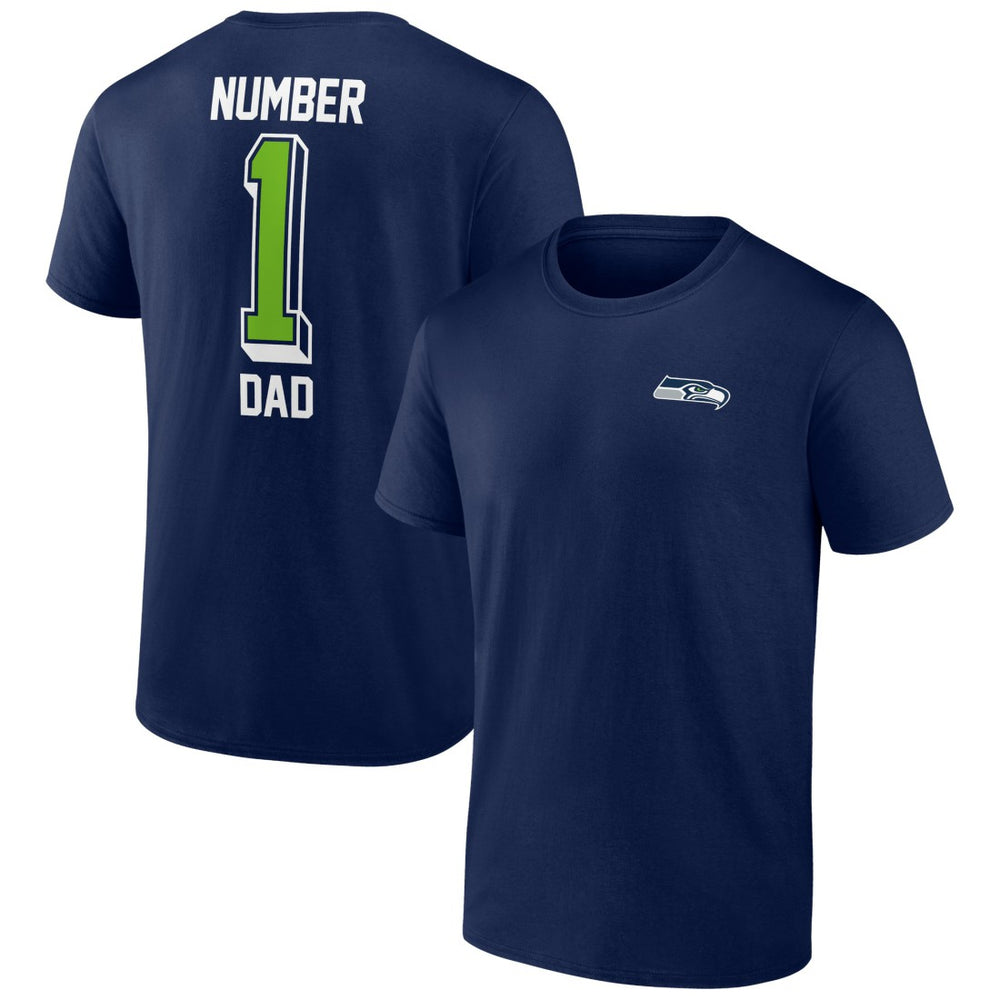 Seattle Seahawks Number One Dad T-Shirt College Navy