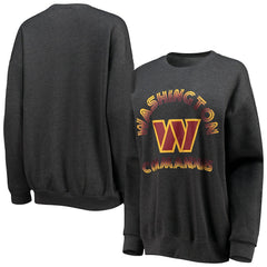 Washington Commanders WEAR by Erin Andrews Women's Oversized Fleece Pullover Sweatshirt Heathered Charcoal