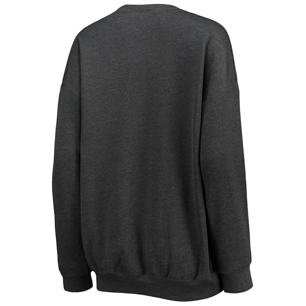 Washington Commanders WEAR by Erin Andrews Women's Oversized Fleece Pullover Sweatshirt Heathered Charcoal