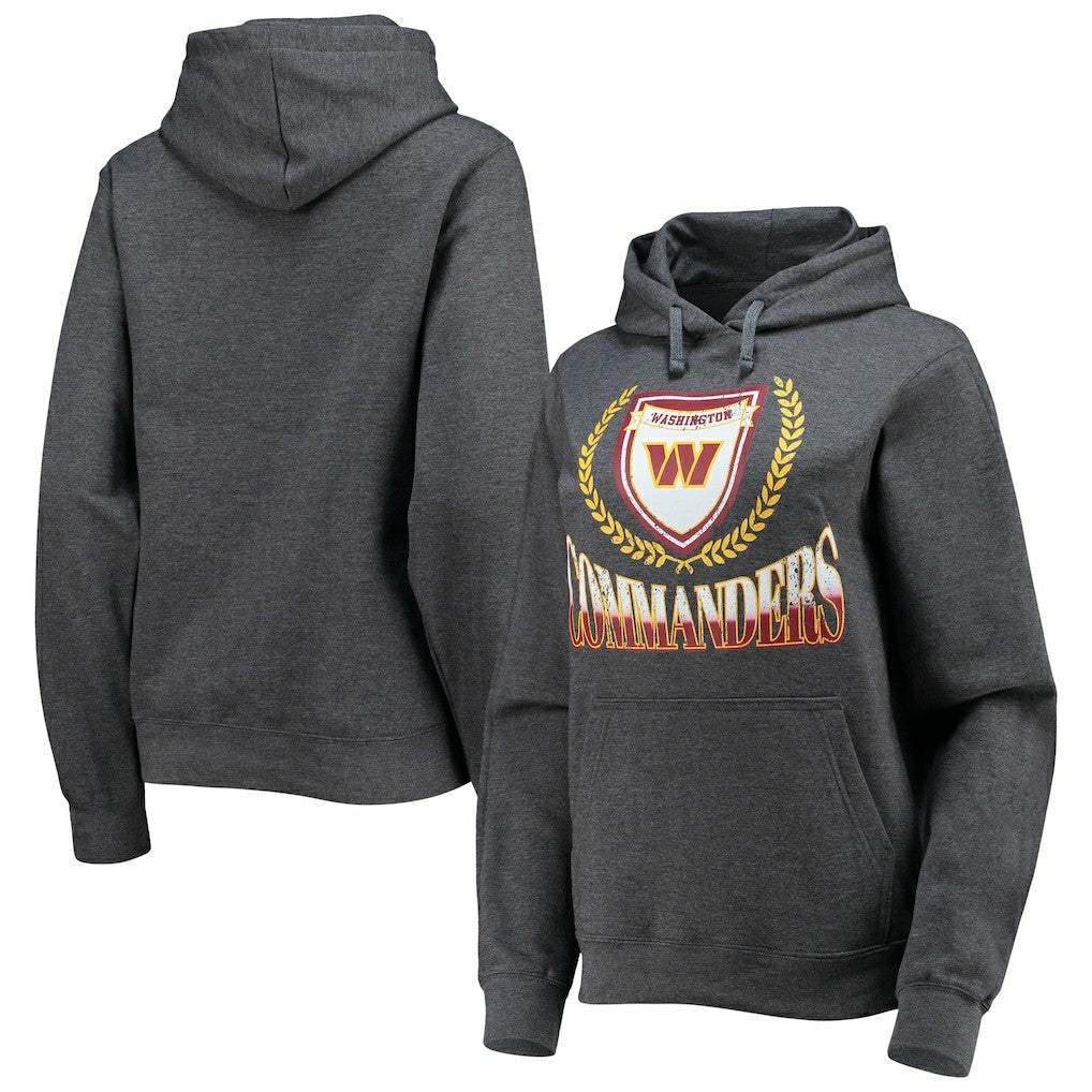 Washington Commanders WEAR by Erin Andrews Women's Fleece Pullover Hoodie Heathered Gray