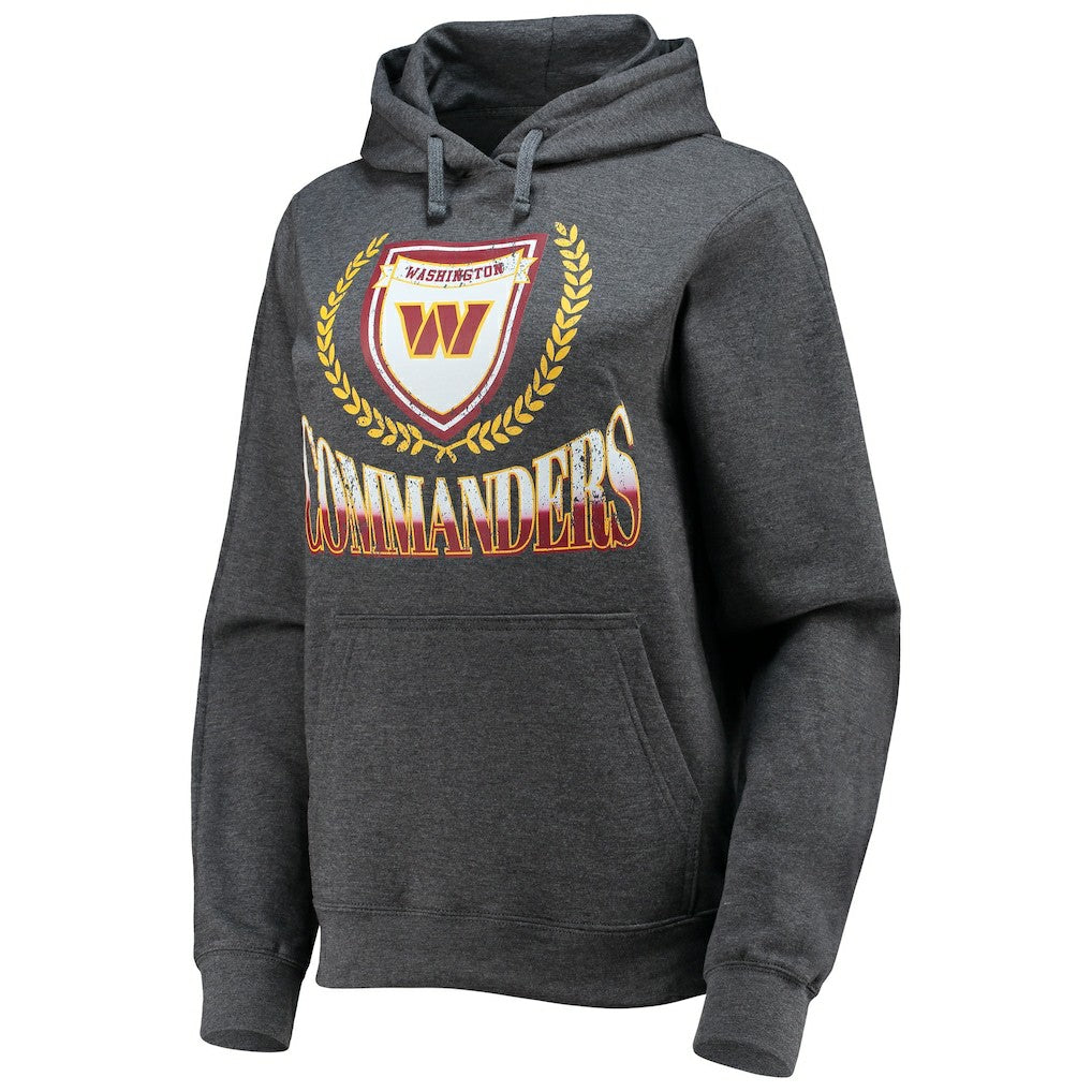 Washington Commanders WEAR by Erin Andrews Women's Fleece Pullover Hoodie Heathered Gray