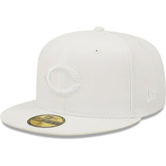 Cincinnati Reds New Era White on White 59FIFTY Fitted Hat Hats