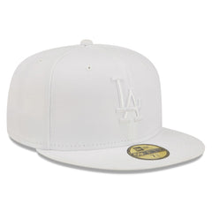 Los Angeles Dodgers New Era White on White 59FIFTY Fitted Hat Hats