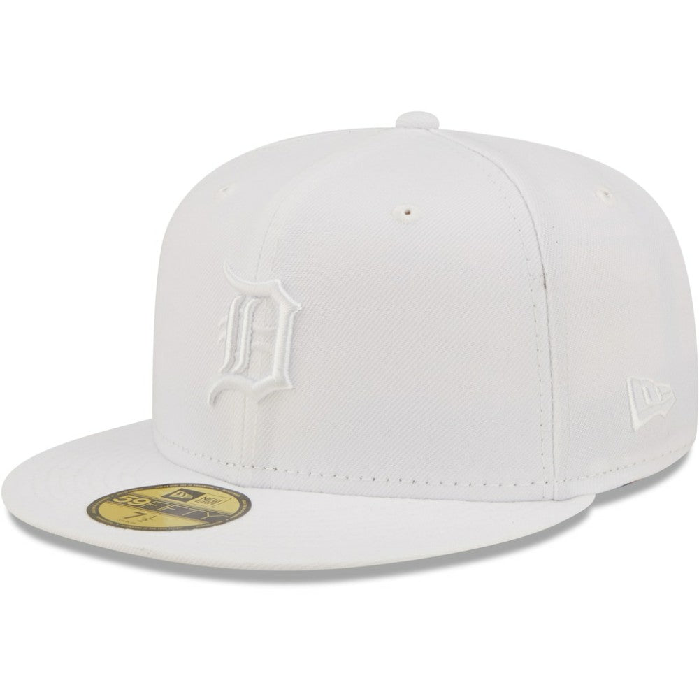 Detroit Tigers New Era White on White 59FIFTY Fitted Hat Hats