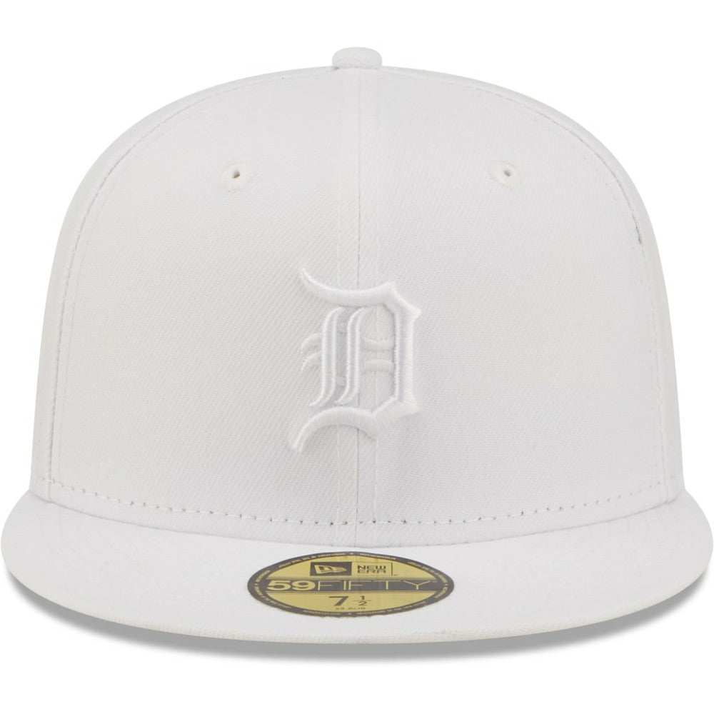 Detroit Tigers New Era White on White 59FIFTY Fitted Hat Hats